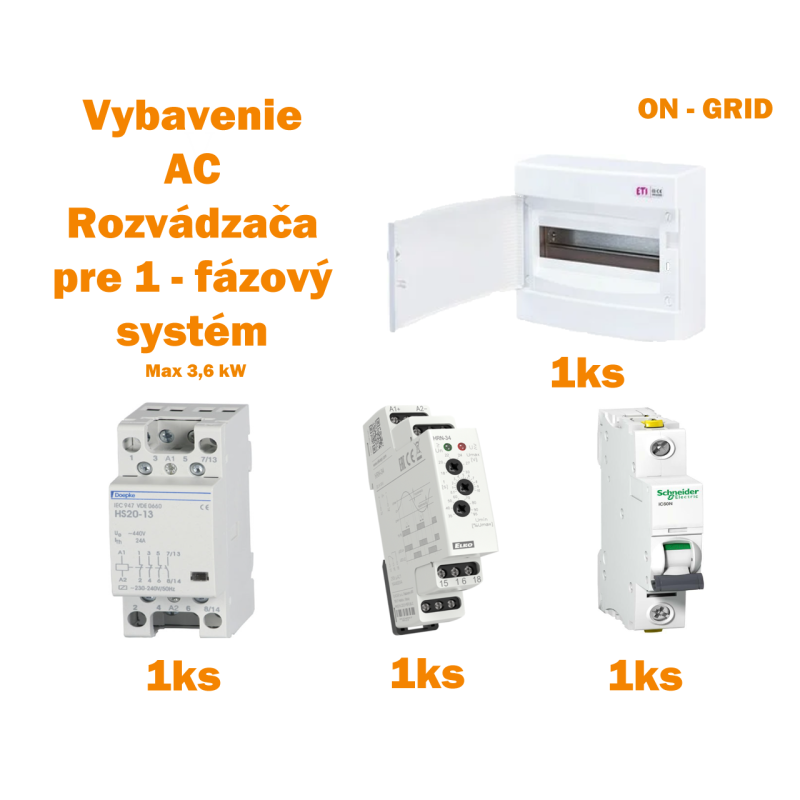 AC Rozvádzač pre 1F 3,6 kW (On-Grid)